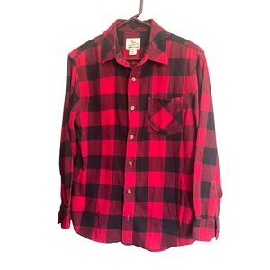 Field Stream Women's Size Medium Red Black Flannel Long Sleeve Shirt Button Down